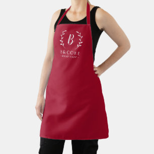 Delantal Apron personalizado en color inicial Leafy