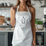 Delantal Apron personalizado monograma<br><div class="desc">Cocine con estilo con este Monograma Apron Personalizado. Con un diseño elegante y un monograma de personalizable, este delantal aporta un toque de sofisticación a cualquier cocina. Fabricado con materiales duraderos y de alta calidad, ofrece confort y protección, lo que lo hace perfecto para cocineros aficionados y profesionales. Ya sea...</div>