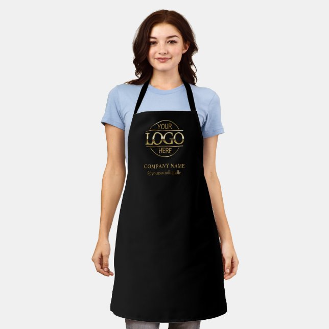 Delantal Apron personalizado negro con uniforme de Personal (Gastado)