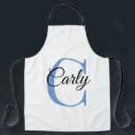 Delantal Apron Personalizado personalizado monograma - Peri<br><div class="desc">Apron Personalizado personalizado monograma - Azul perguile</div>