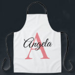 Delantal Apron Personalizado personalizado monograma - rosa<br><div class="desc">Apron Personalizado personalizado monograma - rosa</div>