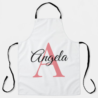 Delantal Apron Personalizado personalizado monograma - rosa