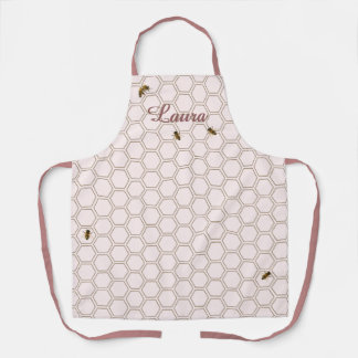 Delantal Apron personalizado rosado de Honeycomb Bee Beekee