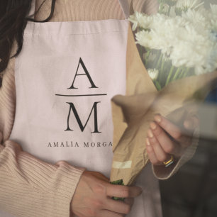 Delantal Aprón personalizado rosado monograma