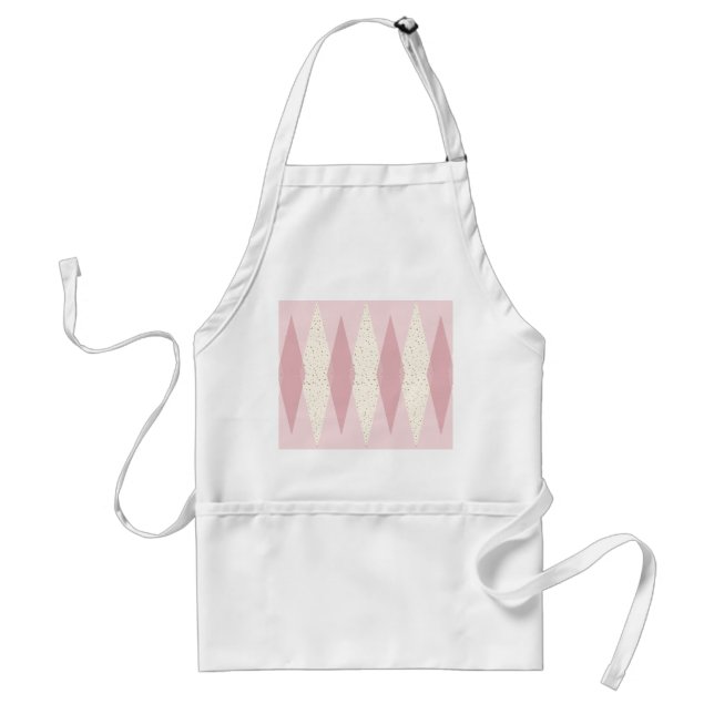 Delantal Apron Pink Argyle Moderno de Mediano Siglo (Frente)