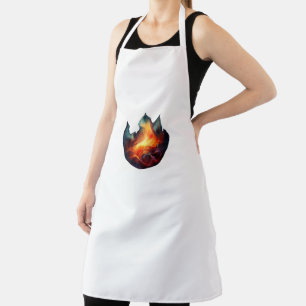 Delantal Apron - Pintura de llamas