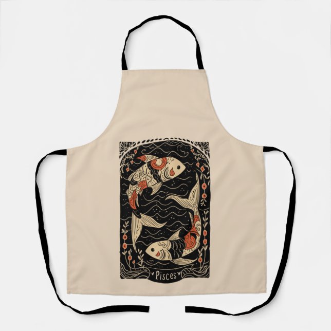 Delantal Apron Pisces Celestial Zodiac Art (Anverso)