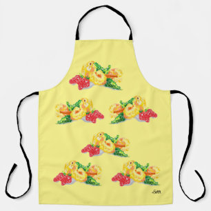Delantal Apron : Plum japonés con fresas