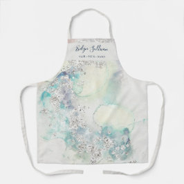 Delantal apron profesional de belleza purpurina de acuarela