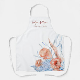 Delantal Apron profesional de belleza tropical azul