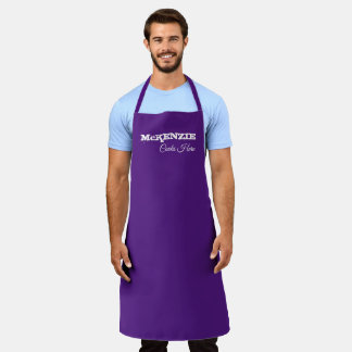 Delantal Apron púrpura con texto