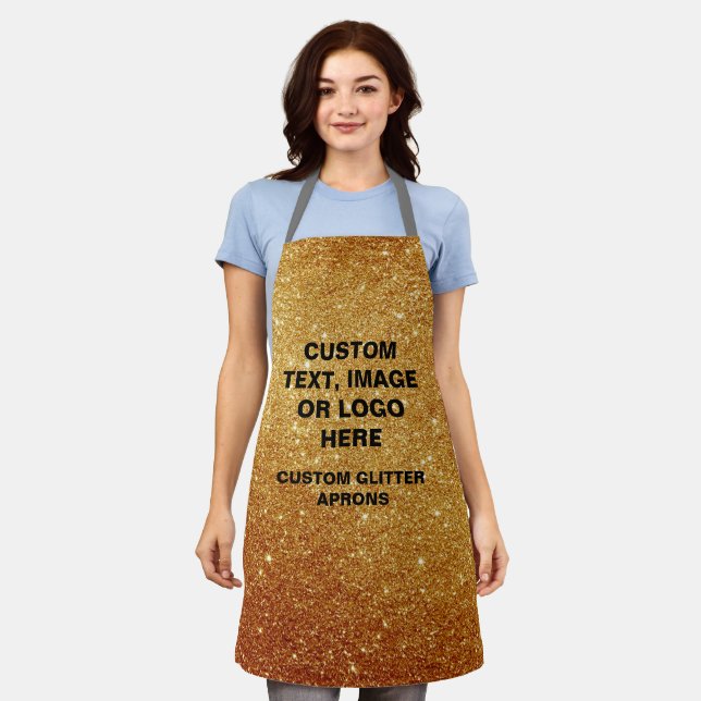 Delantal Apron, Purpurina de oro personalizado - Diseña tu  (Gastado)