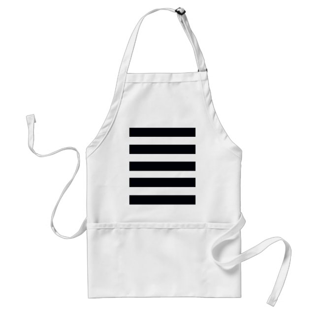 Delantal Apron rayado blanco y negro de Moda moderna (Frente)