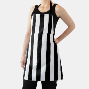 Delantal Apron rayado en blanco y negro