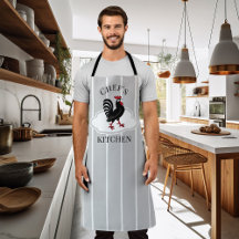 Apron rayado en gallo de cocina del chef
