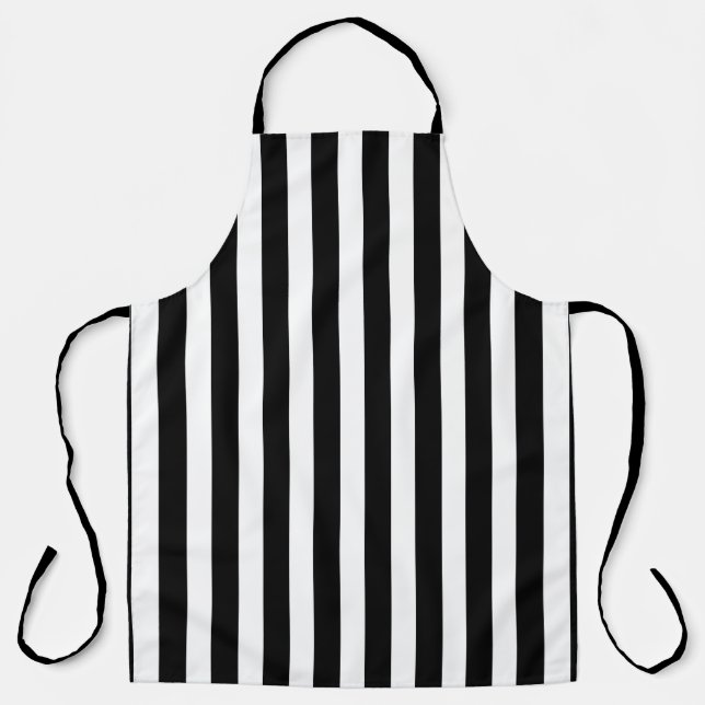 Delantal Apron rayado negro y blanco (Anverso)