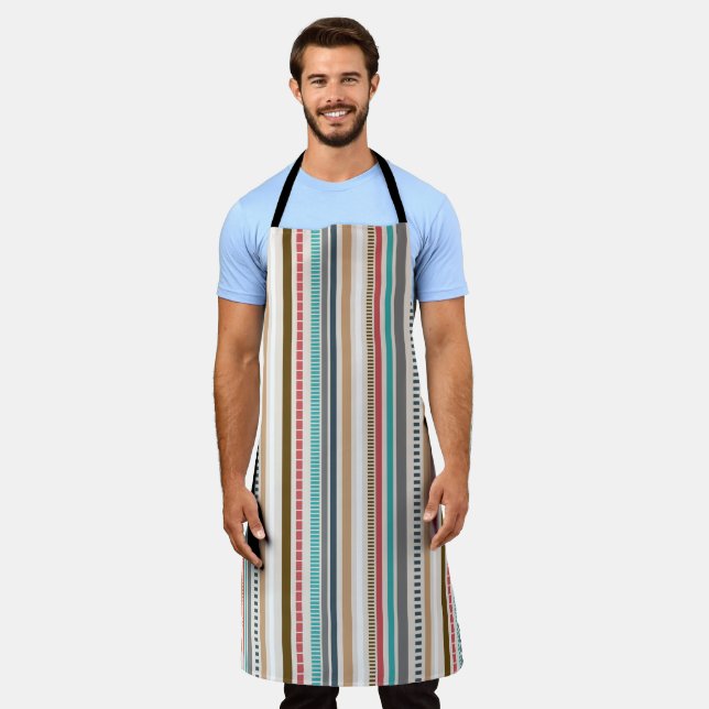 Delantal Apron rayado pastel de los hombres (Gastado)