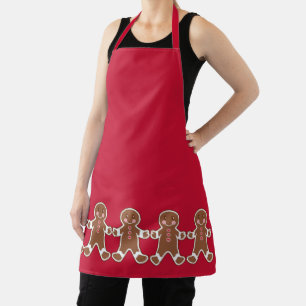 Delantal Apron Red Gingerbread