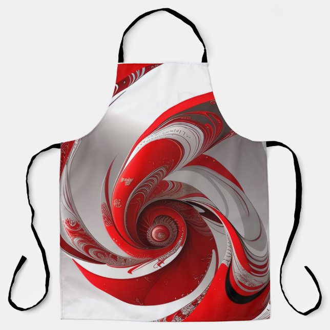 Delantal Apron/Red Swirl/LRG/All-Over Print Apron (Anverso)