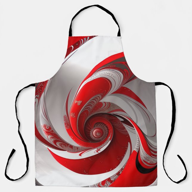 Delantal Apron/Red Swirl/LRG/All-Over Print Apron (Anverso)