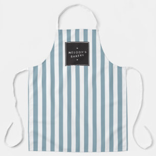 Delantal Apron retro azul y franjas blancas