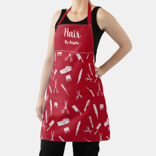 Delantal Apron rojo estilo cabello personalizado
