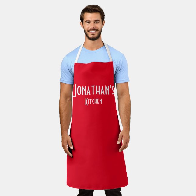 Delantal Apron rojo personalizado (Gastado)