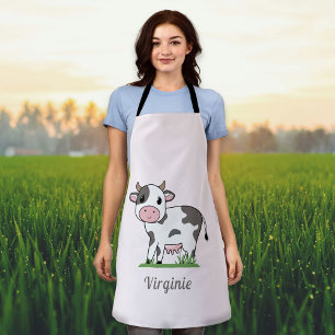 Delantal Aprón rosa de vaca suave