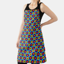 Delantal Apron rosa rosa azul y amarillo rosa amarillo