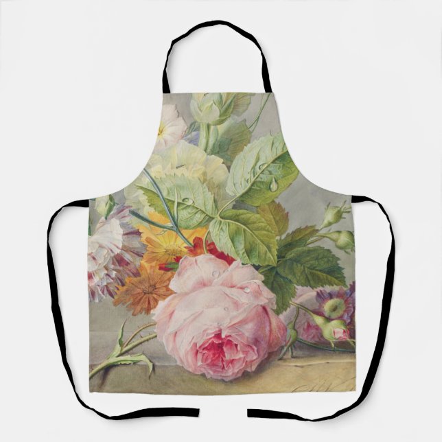 Delantal Apron rosa rosa vintage (Anverso)