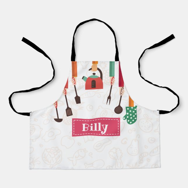 Delantal Apron rosado de la cocina (Anverso)