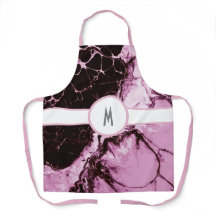 Apron rosado y negro monogramado