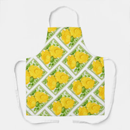 Delantal Apron Rosas pintados de amarillo lindo