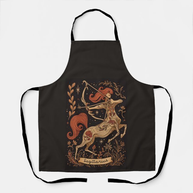 Delantal Apron Sagittarius Celestial Zodiac Art (Anverso)
