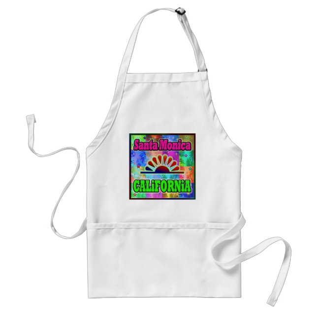 Delantal Apron Santa Monica Sun & Palms (Frente)