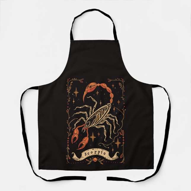 Delantal Apron Scorpio Celestial Zodiac Art (Anverso)