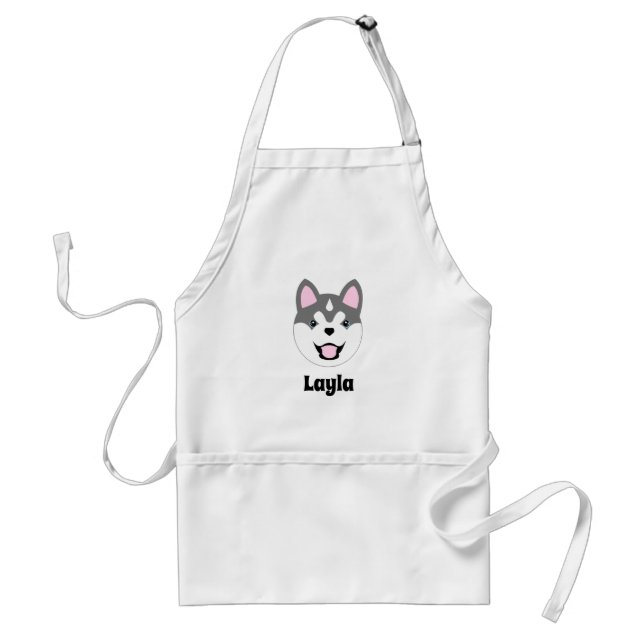 Delantal Apron siberiano Husky Dog personalizado (Frente)
