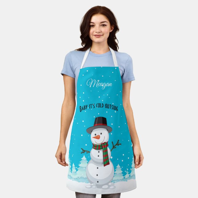 Delantal Apron Snowman (Gastado)