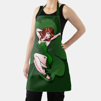 Delantal Apron St. Patrick's Pinup Aprons, Chica afortunado