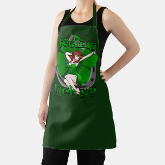 Delantal Apron St. Patrick's Pinup Aprons, Chica afortunado