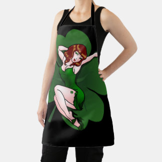 Delantal Apron St. Patrick's Pinup Aprons, Chica afortunado