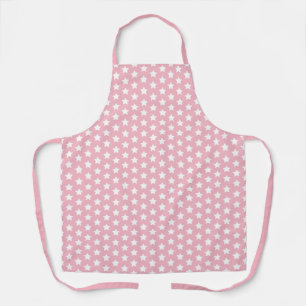 Delantal Apron suave de estrellas blancas y rosadas