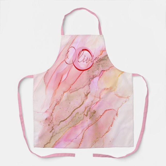 Delantal Apron suave de tinta de alcohol con líquido rosa (Anverso)