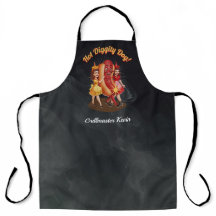 Apron todo-sobre-impreso con perro caliente animad