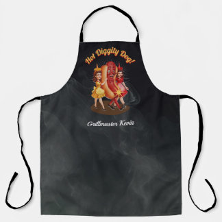 Delantal Apron todo-sobre-impreso con perro caliente animad