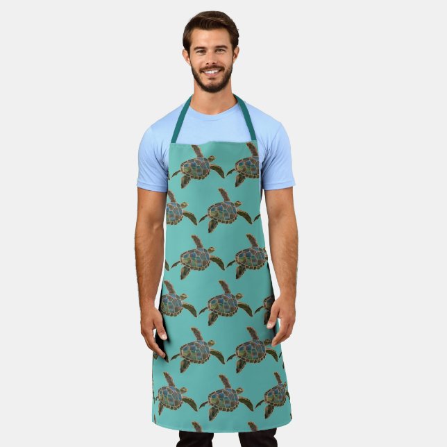 Delantal Apron - Tortugas marinas (Gastado)