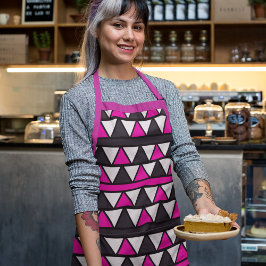 Delantal Apron Triángulo Blanco Y Rosa