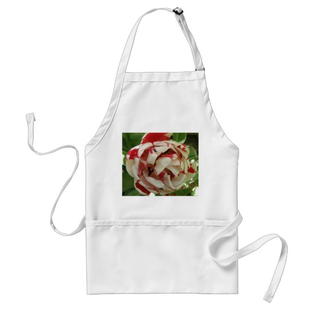 Delantal Apron tulipán rosa y blanco (Frente)