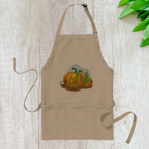 Delantal Apron vegetal Naranja de calabazas en crecimiento