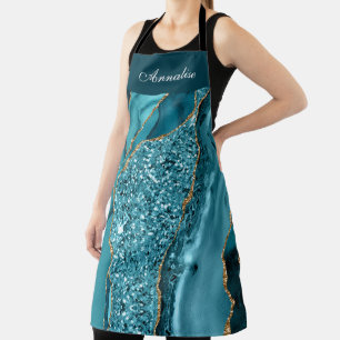 Delantal Apron Verde azulado de Agate Azul personalizado